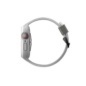 Uniq Monos Apple Watch szilikon szíj és tok 42/44/45 mm-es Apple Watch Series 1, 2, 3, 4, 5, 6, 7 és SE modellekhez, szürke színben - UNIQ