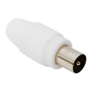 TV koax dugó, fehér, standard kivitel, APA végződés, kompatibilis minden koax kábellel - Koax csatlakozó