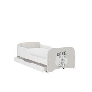 MIKI gyerekágy 160x80cm  ajándék matraccal, ágyneműtartó nélkül - fehér maci 50635425 Ifjúsági ágy