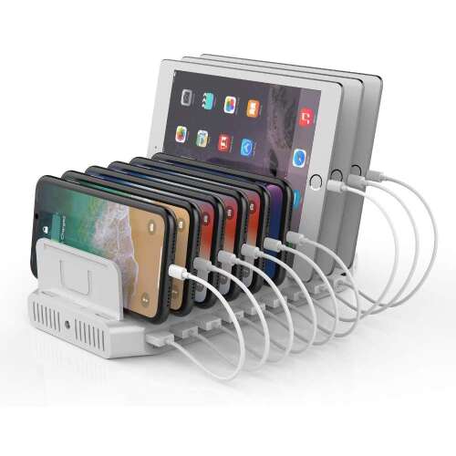 Unitek Y-2190 10-portos USB intelligens töltőállomás, több eszköz, telefon és táblagép töltéséhez