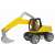 Yellow plastic toy excavator with a driver figure, Lena 04401