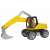 Lena 04401 Excavator with Driver - Yellow, plastic toy excavator with movable shovel and driver figure