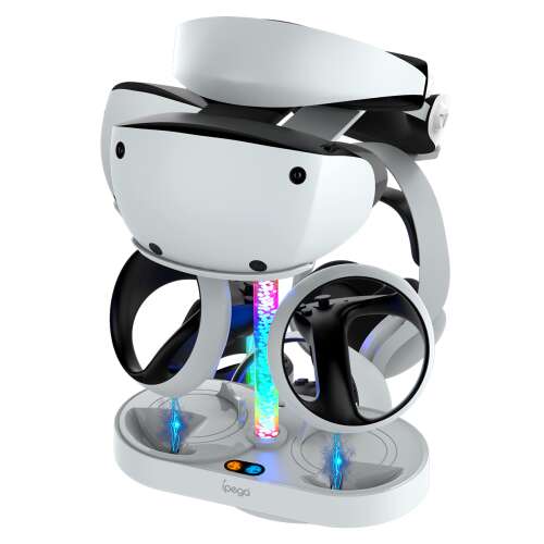 iPega PlayStation VR2 Charging Station with RGB Lighting, white