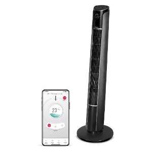 Sencor SFT 4207BK Oszlop ventilátor, Wi-Fi, 45W, 3 sebesség, 4 üzemmód, Távirányító, Fekete