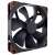 Noctua NF-A14 Industrial PPC 140mm ventilátor, ferde nézet, fekete barna díszítéssel
