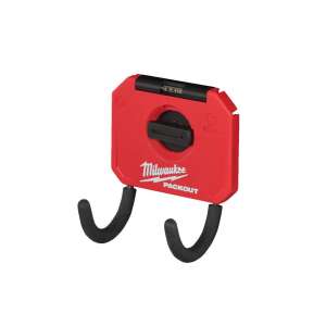 Milwaukee PACKOUT Curved Hook, 80mm, 1 piece, red, black, heavy duty, tool storage, workshop organization - Tool & Part Organizer
