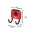 Milwaukee PACKOUT Curved Hook, 80mm, 1 piece, red, black, heavy duty, tool storage, workshop organization, dimensions