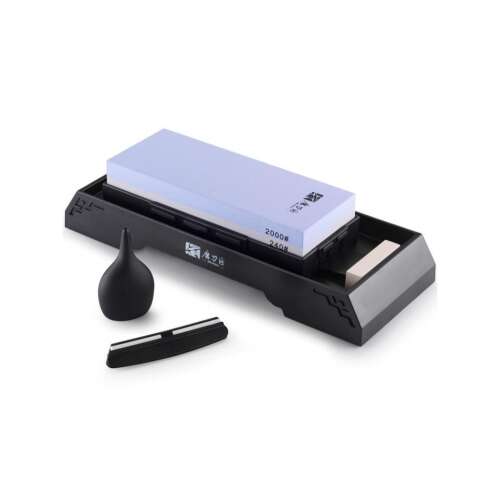 TAIDEA Knife Sharpening Stone Set, JIS, with Stand, Angle Guide, Cleaning Stone, and Dropper