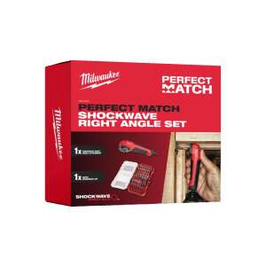 Zestaw Milwaukee Perfect Match Shockwave pod kątem prostym, 38-częściowy zestaw bitów, zawiera śrubokręt pod kątem prostym, magnetyczny uchwyt na bity i walizkę - Bithead
