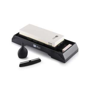 TAIDEA Knife Sharpening Stone Set, 1000/6000 Grit, with Stand, Angle Guide, Cleaning Stone, and Water Dropper - Taidea