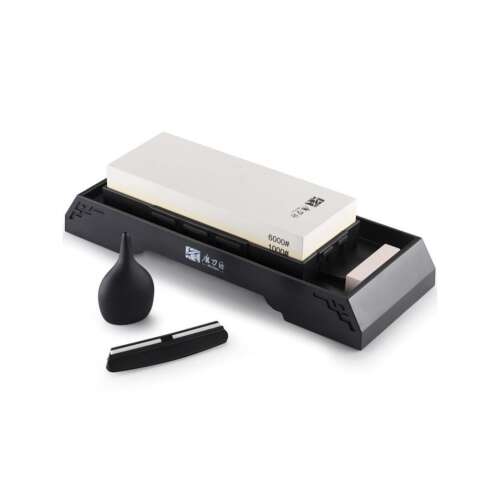 TAIDEA Knife Sharpening Stone Set, 1000/6000 Grit, with Stand, Angle Guide, Cleaning Stone, and Water Dropper