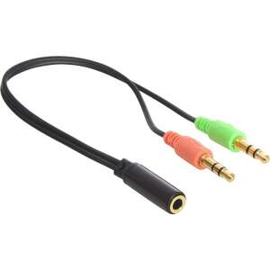 Sandberg Headset-Konverter, 3,5 mm Jack-Adapter, Schwarz, Audio und Mikrofon - Sandberg