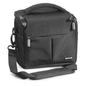 Cullmann Malaga Vario 400 camera bag, black, with adjustable padded dividers, water-repellent ripstop fabric, front pocket, side pockets, shoulder strap, belt loop - Cullmann
