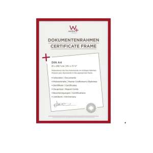 Walther KV130R piros képkeret dokumentumokhoz és bizonyítványokhoz, A4-es méretben - Walther