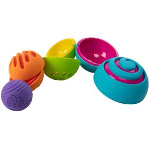 Tomy Fat Brain Toys OombeeBall bébijáték, színes, egymásra rakható labdák érzékszervi játékhoz és finommotoros készségek fejlesztéséhez - Tomy