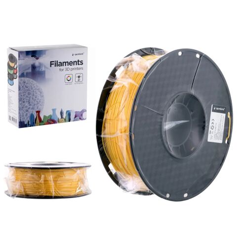 Gembird Filament PLA Żółty 1.75mm 1kg, szpula filamentu do drukarki 3D i opakowanie