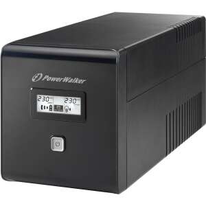 PowerWalker Line-Interactive 1000VA UPS, Vorderansicht mit Display und Ein-/Ausschalter - Unterbrechungsfreie Stromversorgungen