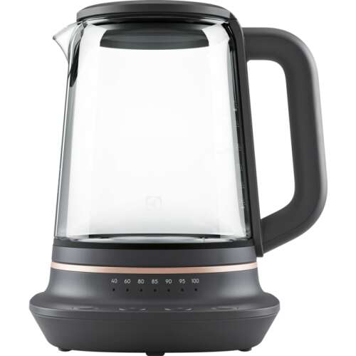 Electrolux Explore 7 1.7L glass kettle with temperature control, black