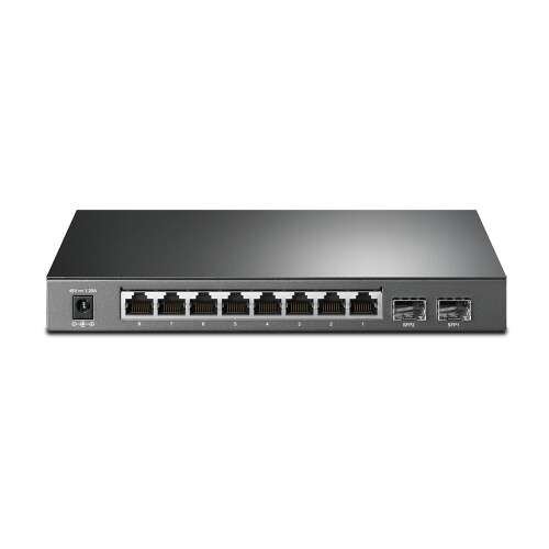 TP-Link TL-SG2210P 8-портов Gigabit интелигентен PoE switch с 2 SFP слота, заден изглед