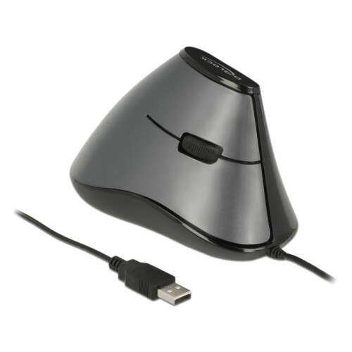 Delock 12527 Pionowa mysz USB, ergonomiczny design, szary