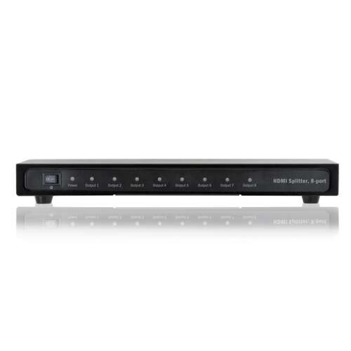 Digitus DS-43302 HDMI-Splitter, 8-Port, schwarz, Vorderansicht