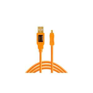Tether Tools CU8015 TetherPro USB 2.0 Mini USB Kabel 4.6m Pomarańczowy - Kabel USB