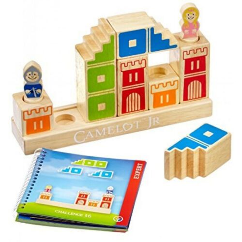 Smart Games Camelot Junior logikai játék, fa építőkockák és feladatfüzet