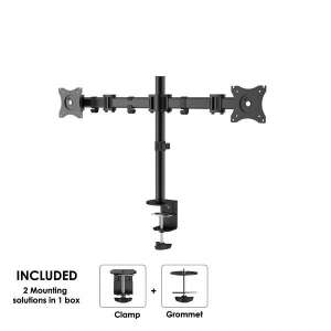 NewStar NM-D135DBLACK NeoMounts 10"-27" Dvojitý stolný držiak na LCD TV/Monitor Čierny 69855583 - TV stojany a nástenné držiaky