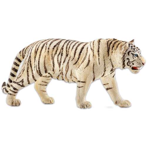 Schleich white tiger figurine, hand-painted, realistic detail, 6 x 3 x 13 cm