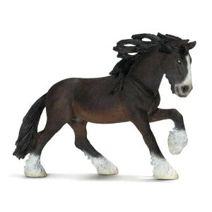 Schleich Shire Stallion Figure - Hand Painted Toy Horse - Schleich