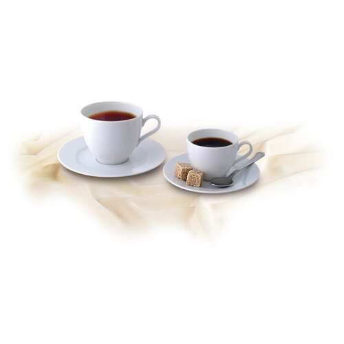 Rotberg 1209BAS002/001 Basic 22cl Ceașcă de cafea + farfurioară - Alb (6 buc)