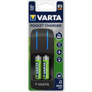 Varta Pocket 4x AA/AAA NiMH Akkumulátor töltő + 4db elem (4x AA - 2600mAh) 69858142 