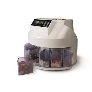 Safescan 1250 EUR numărător și sortator de monede, alb, cu compartimente pentru monede și afișaj - Papetărie