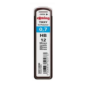 Rotring Tikky hi-Polymer 0,7 mm HB mechanikus ceruza grafitbetét, 12 darabos csomag - ROtring