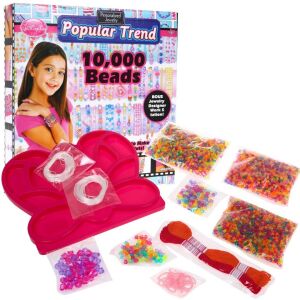 Popular Trend 10000 Beads Jewelry Making Kit with beads, strings, and butterfly organizer - Ramiz