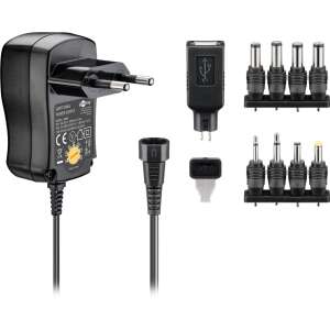 Goobay Univerzális Hálózati töltő adapter 3-12V 0,6A többféle csatlakozóval - Goobay