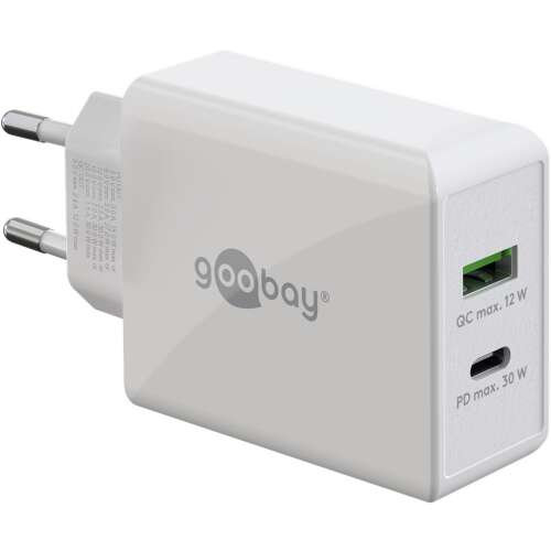 Goobay 61674 USB-A / USB-C Netzteil, weiß, 30W
