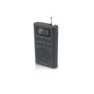 Muse M-03R portable mini FM pocket radio with alarm clock, black - Audio