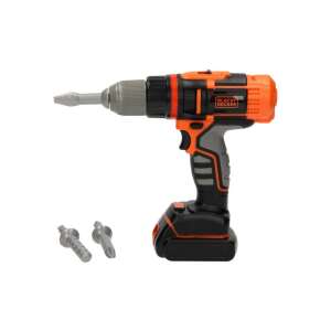 Black & Decker játék fúró, elektronikus játék fúró gyerekeknek, szimulációs játék, akkumulátoros fúró, gyerek szerszámkészlet, Smoby Black & Decker játék fúró - Barkácsolás