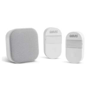 Delight 55346WH-2 Sonerie wireless și lampă de noapte, alb, 2 unități exterioare - Sonerii