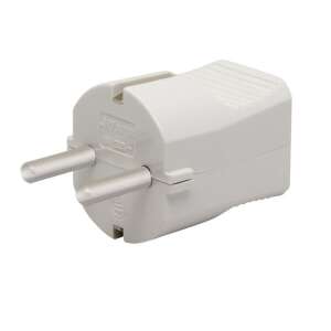 White 2-pin plug with earth, 16A 250V - Socket & Outlet