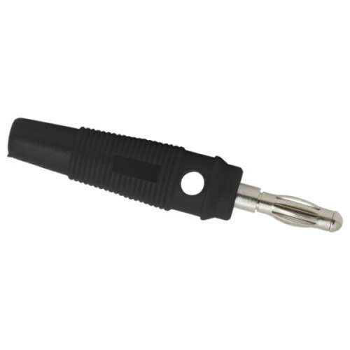 Gumírozott Banándugó - 3mm Kábel - Fekete