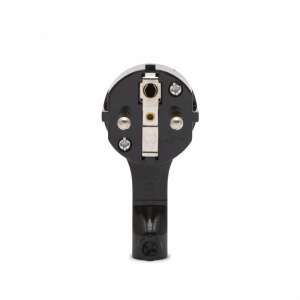 Fekete 90 fokos forgatható dugó földeléssel, 250V~50Hz / 16A - Delight