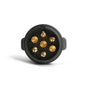7-pin trailer connector plug, 12V, black, rear view - Vehicle connectors and fitting