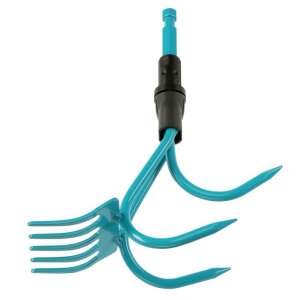 Gardena combisystem Cultivator Rake, blue, 3 prong, 5 tine rake, garden tool - Garden Tool