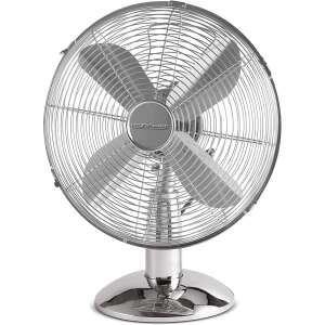 ProfiCare PC-VL 3062 M table fan, chrome, front view - Bomann