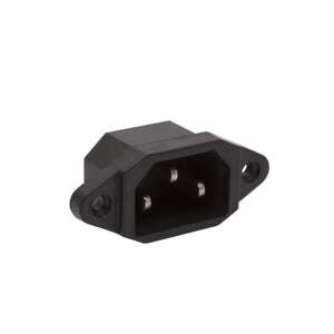 IEC C14 plug, black, 10A/250V - Connector