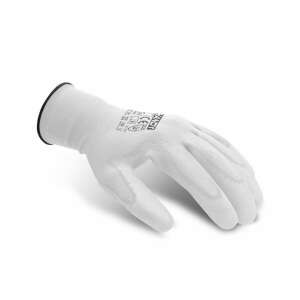 White polyurethane work gloves, size XL, 12 pairs - Work gloves