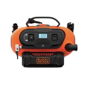 Black+Decker BDCINF18N-QS Akku-Luftkompressor, orange und schwarz, mit digitalem Display und Manometer - Werkzeug