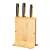 Fiskars Functional Form bamboo knife block with 3 knives